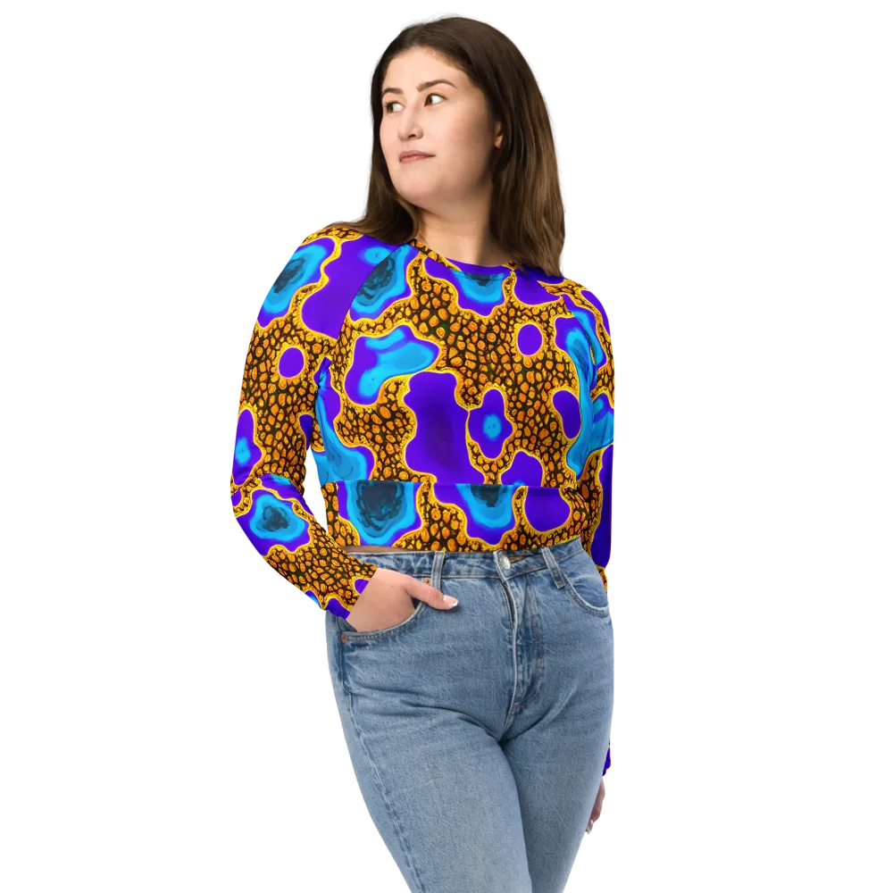 Voltage Vein on Long Sleeve Crop Top — Front