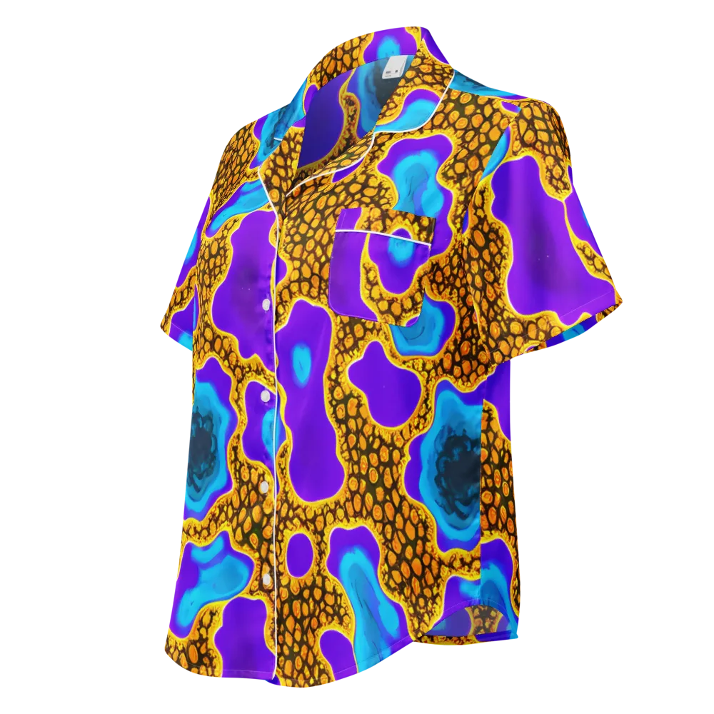 Voltage Vein on Women's Short Sleeve Pajama Top — Left Front