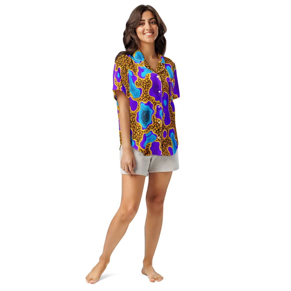 Voltage Vein on Women's Short Sleeve Pajama Top — Front