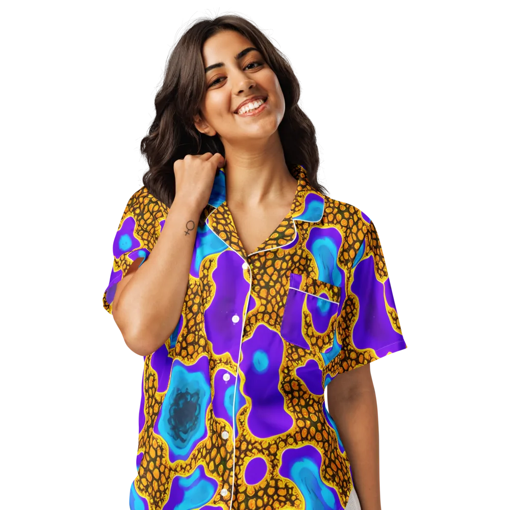Voltage Vein on Women's Short Sleeve Pajama Top — Front