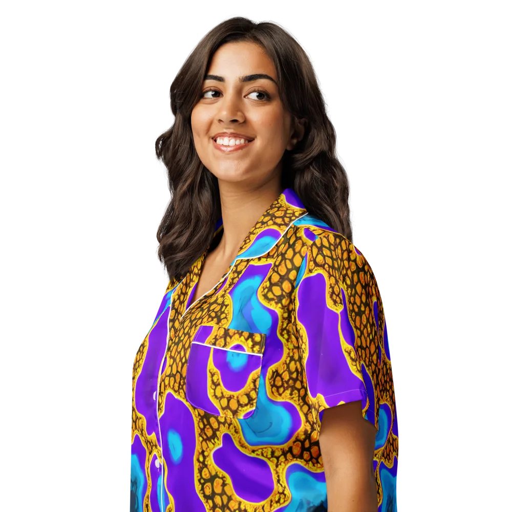 Voltage Vein on Women's Short Sleeve Pajama Top — Left Front