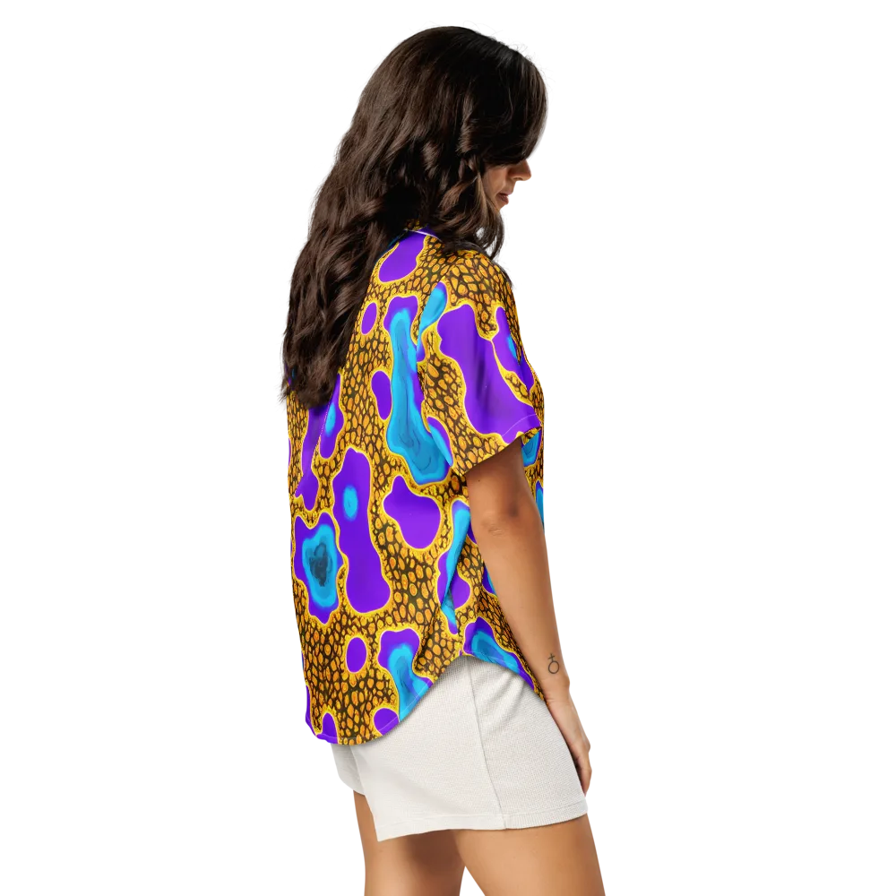 Voltage Vein on Women's Short Sleeve Pajama Top — Right Back