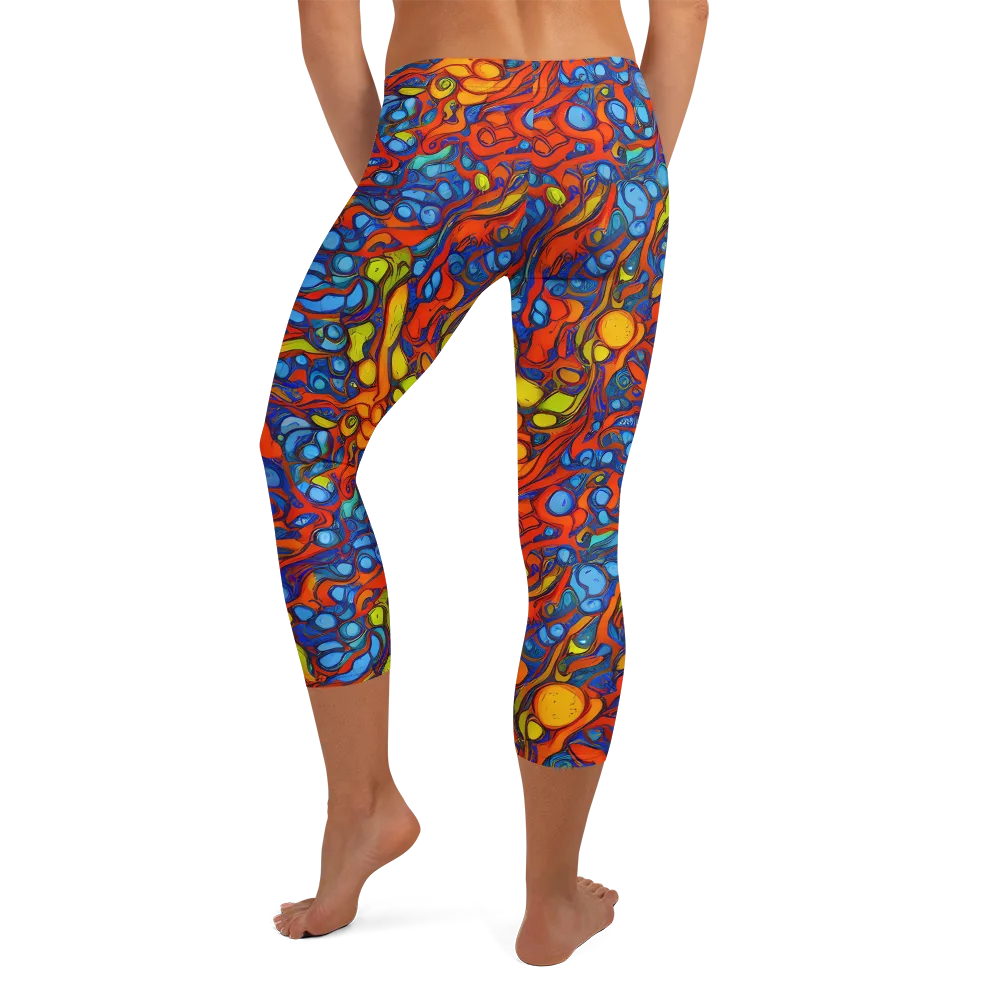 Lava Electric on Capri Leggings — Back