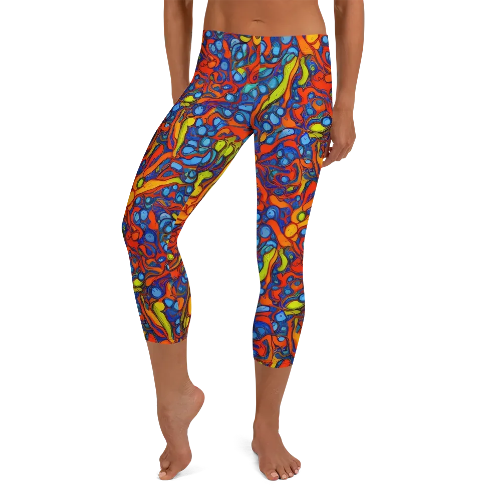 Lava Electric on Capri Leggings — Front