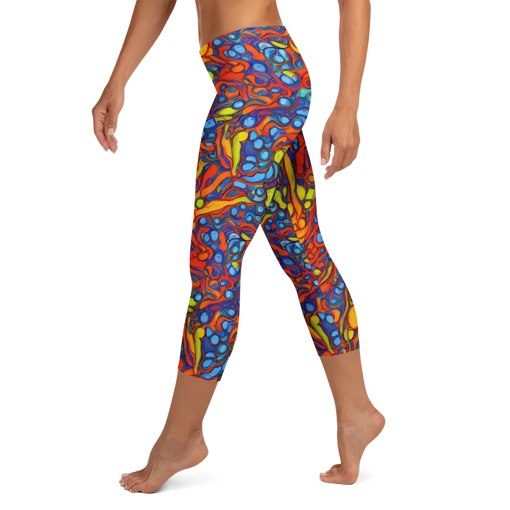 Lava Electric on Capri Leggings — Left