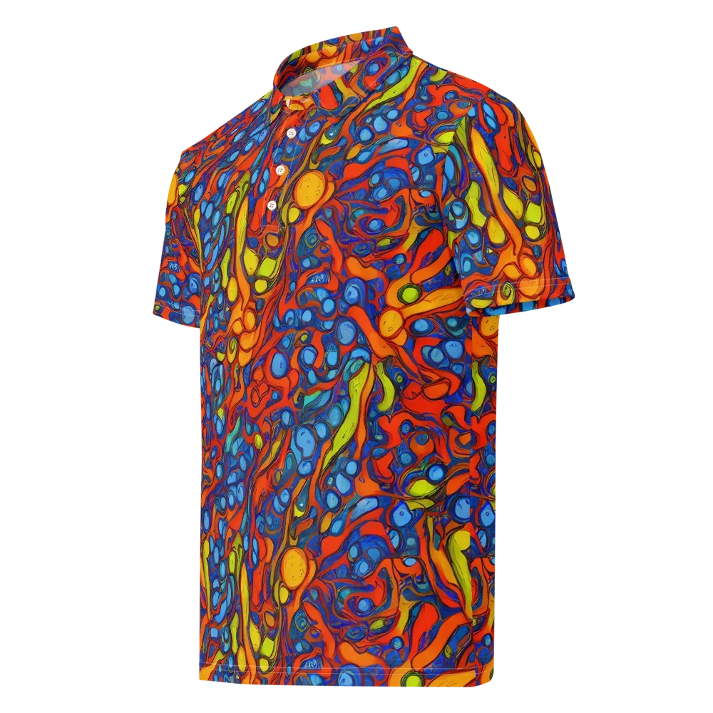 Lava Electric on Men's Slim Fit Polo Shirt — Left Front