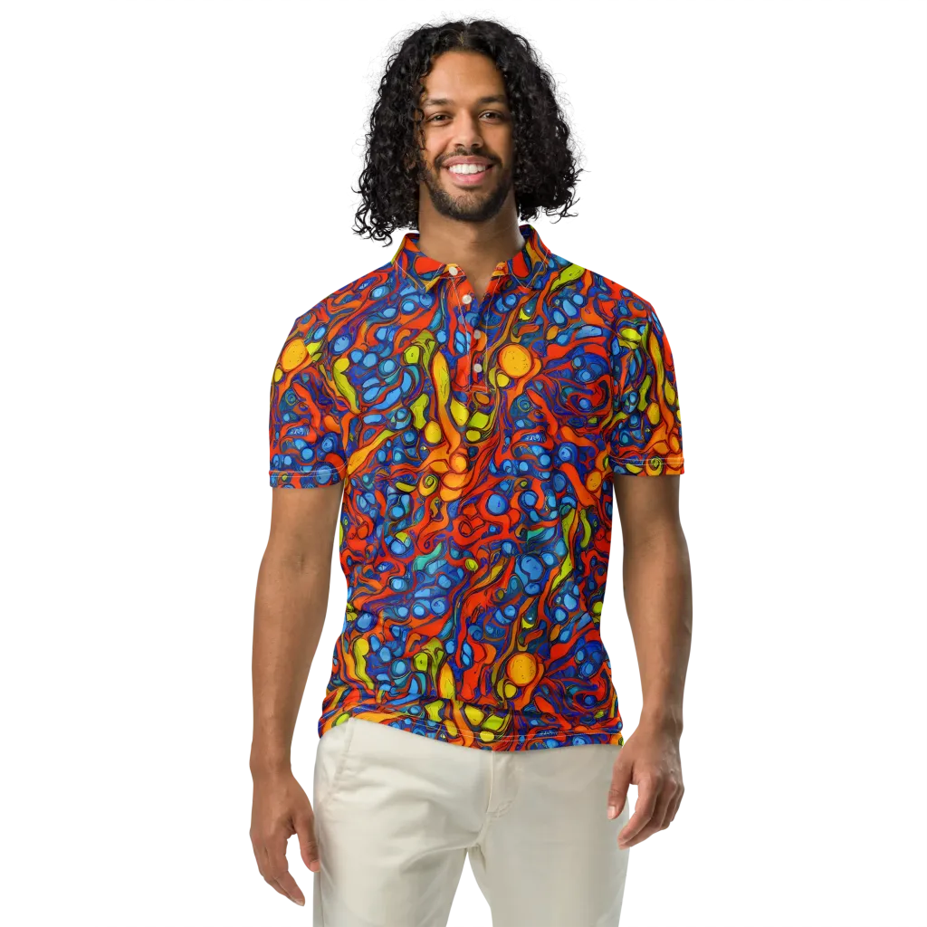 Lava Electric on Men's Slim Fit Polo Shirt — Front