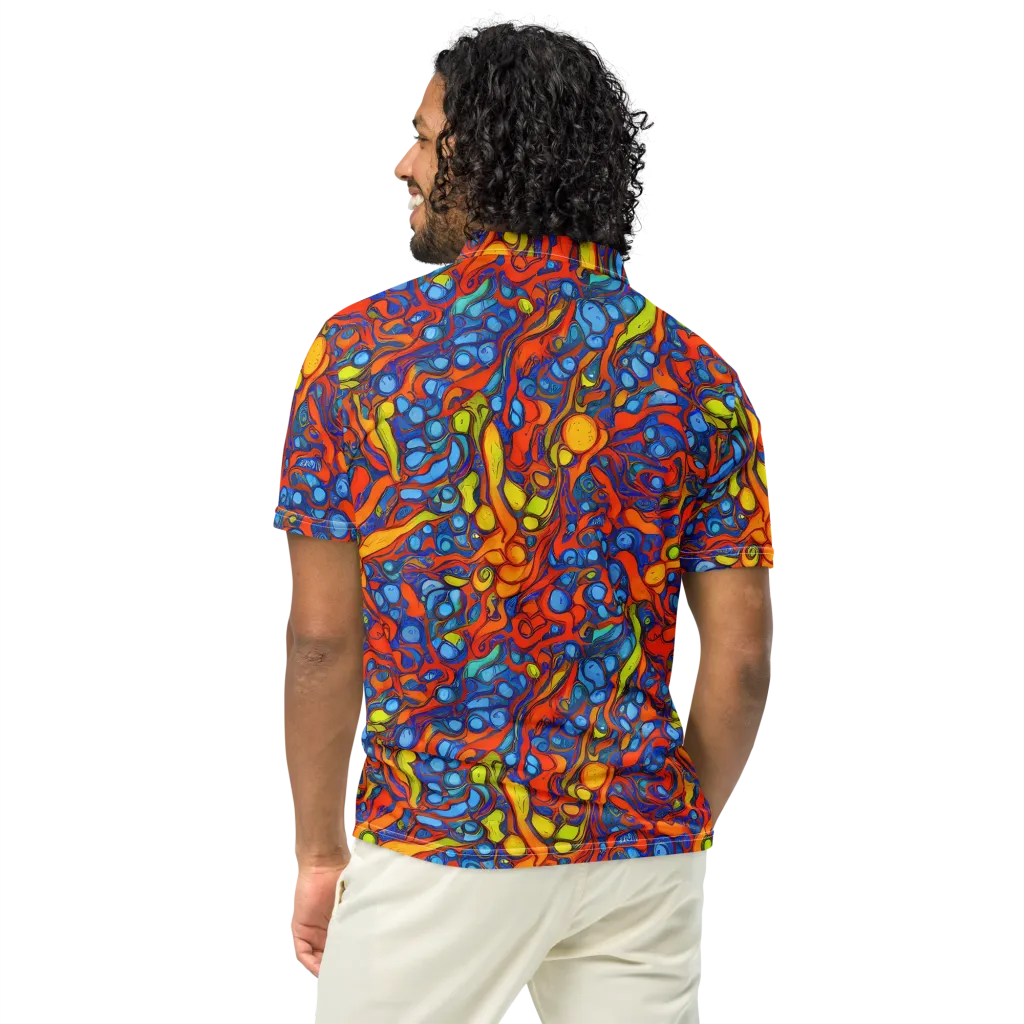 Lava Electric on Men's Slim Fit Polo Shirt — Back