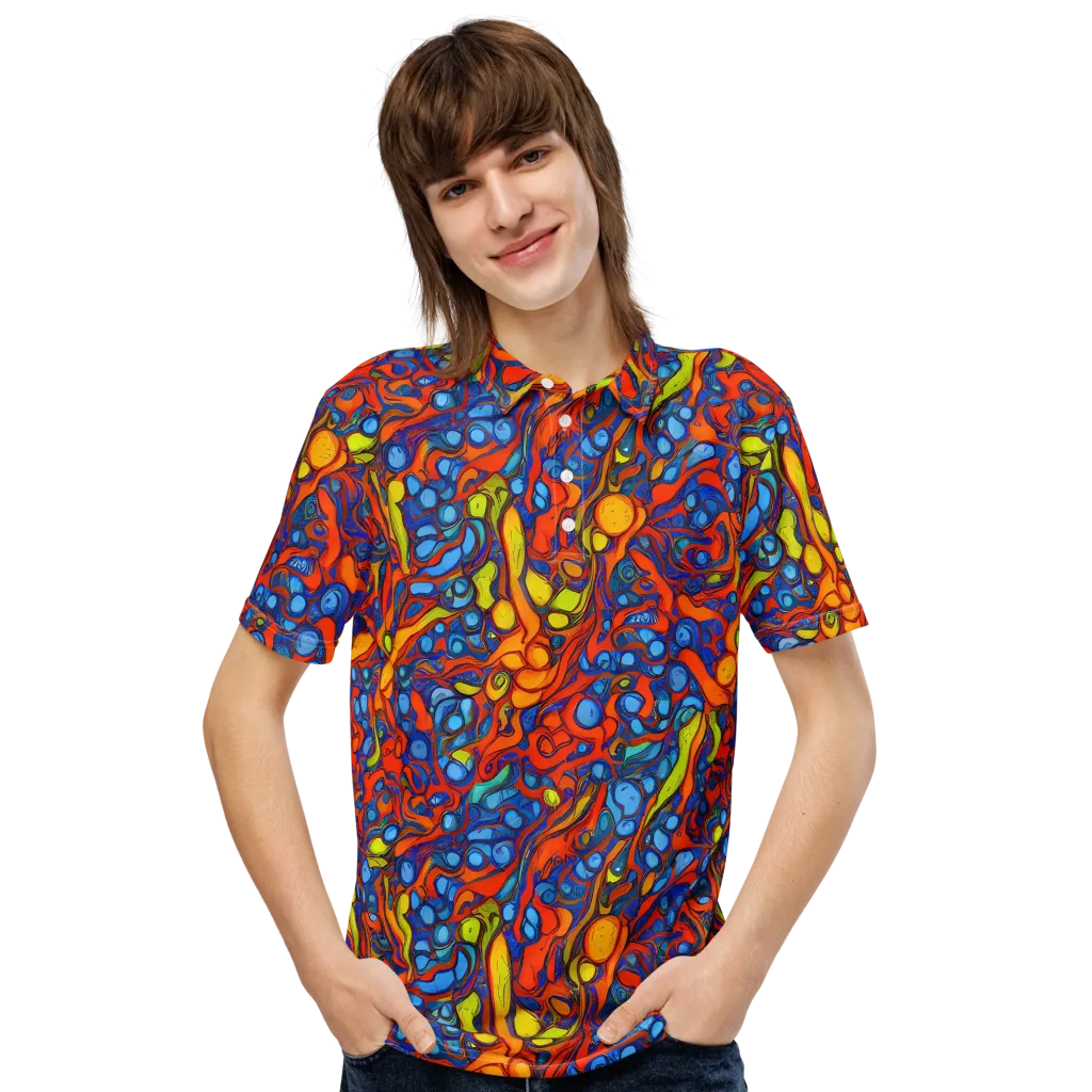 Lava Electric on Men's Slim Fit Polo Shirt — Front