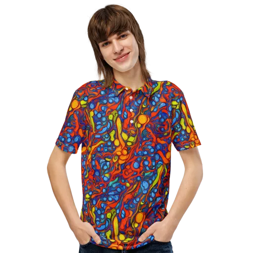 Lava Electric on a Men's Slim Fit Polo Shirt