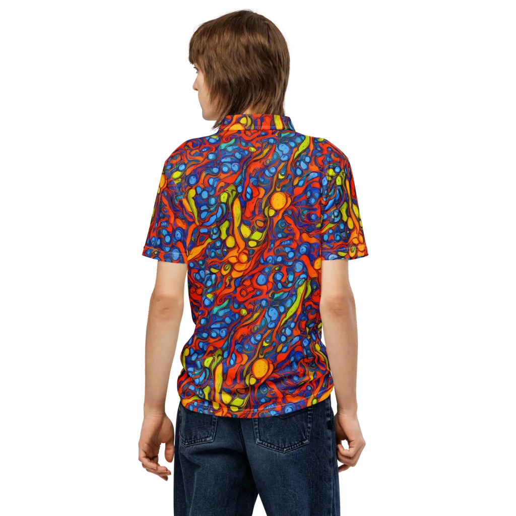 Lava Electric on Men's Slim Fit Polo Shirt — Back