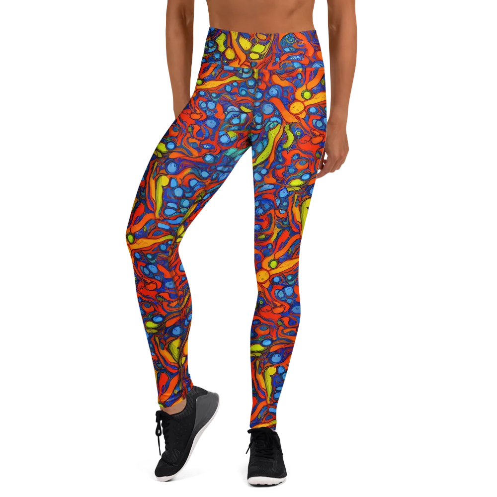 Lava Electric on Yoga Leggings — Front