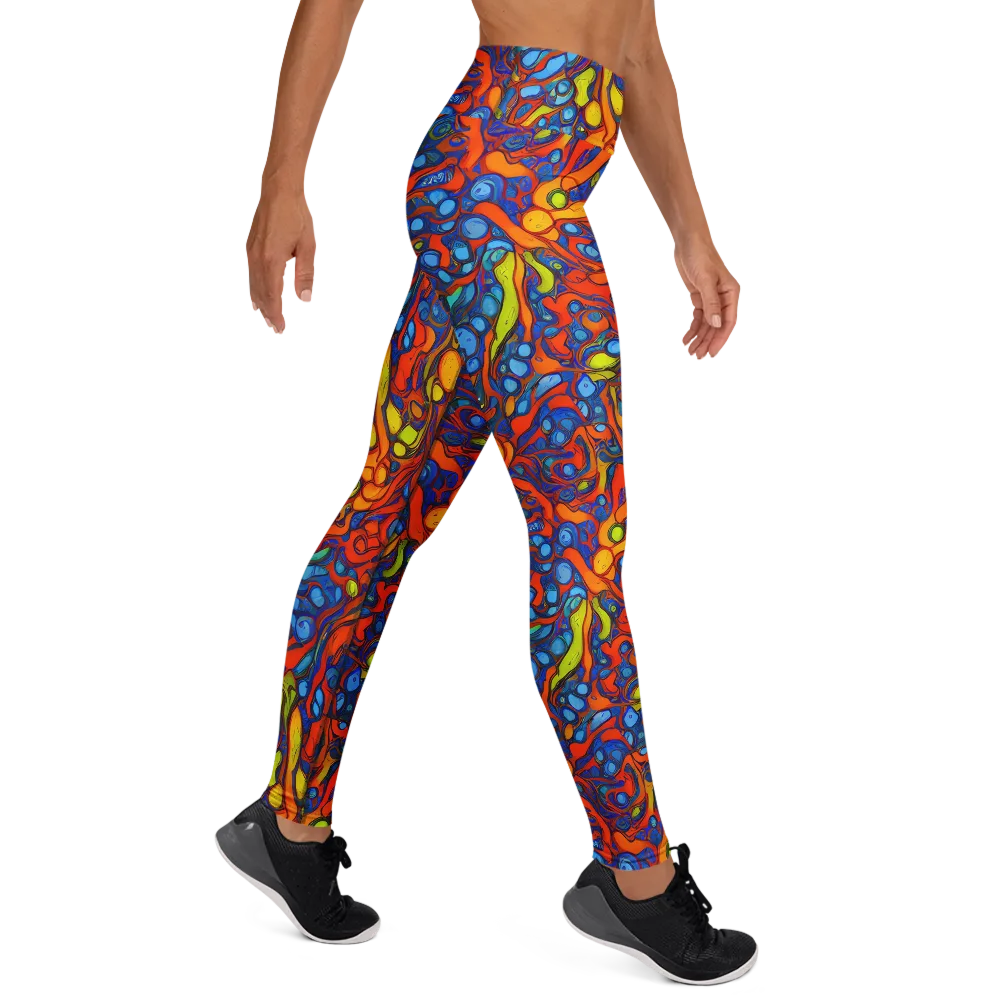 Lava Electric on Yoga Leggings — Right