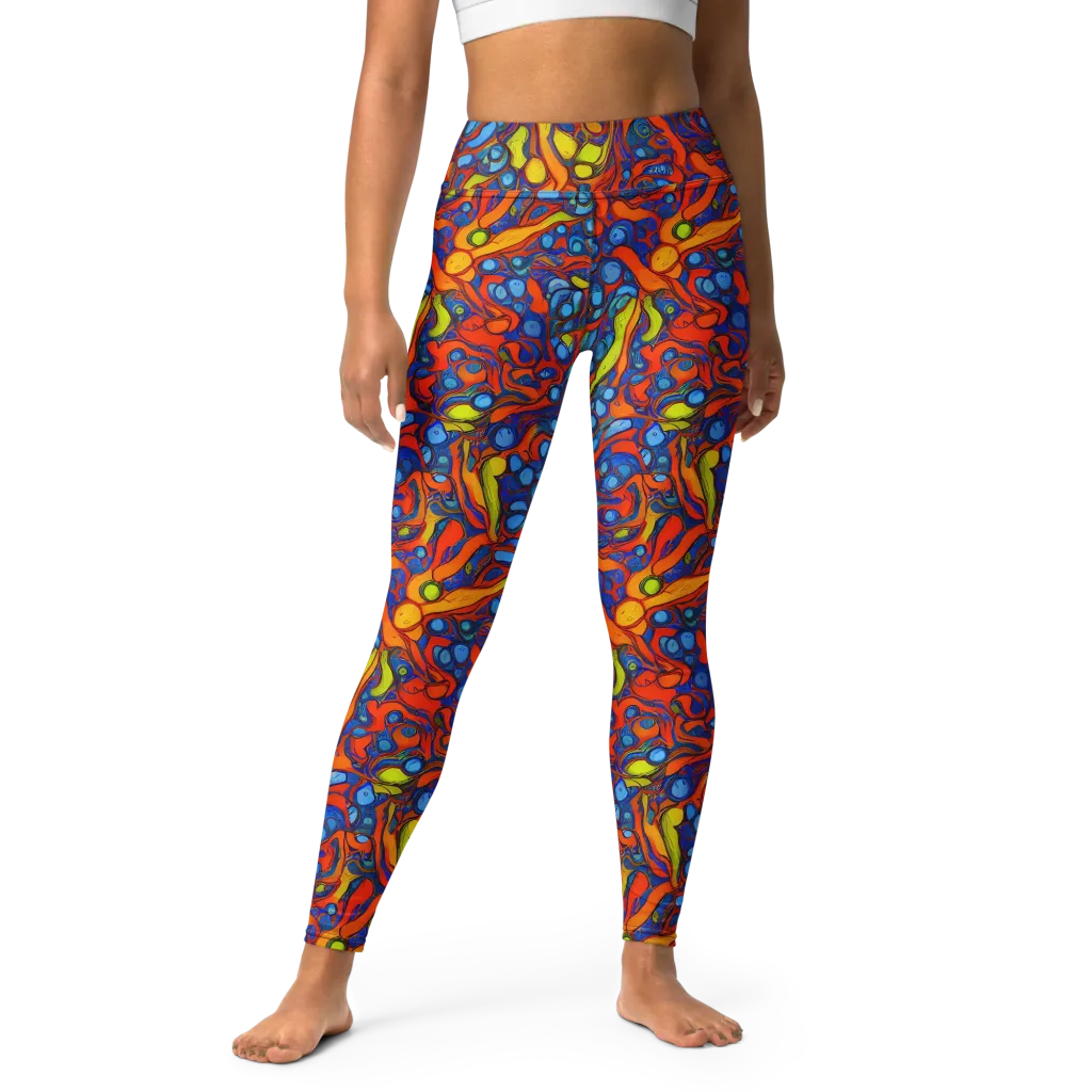 Lava Electric on Yoga Leggings — Front