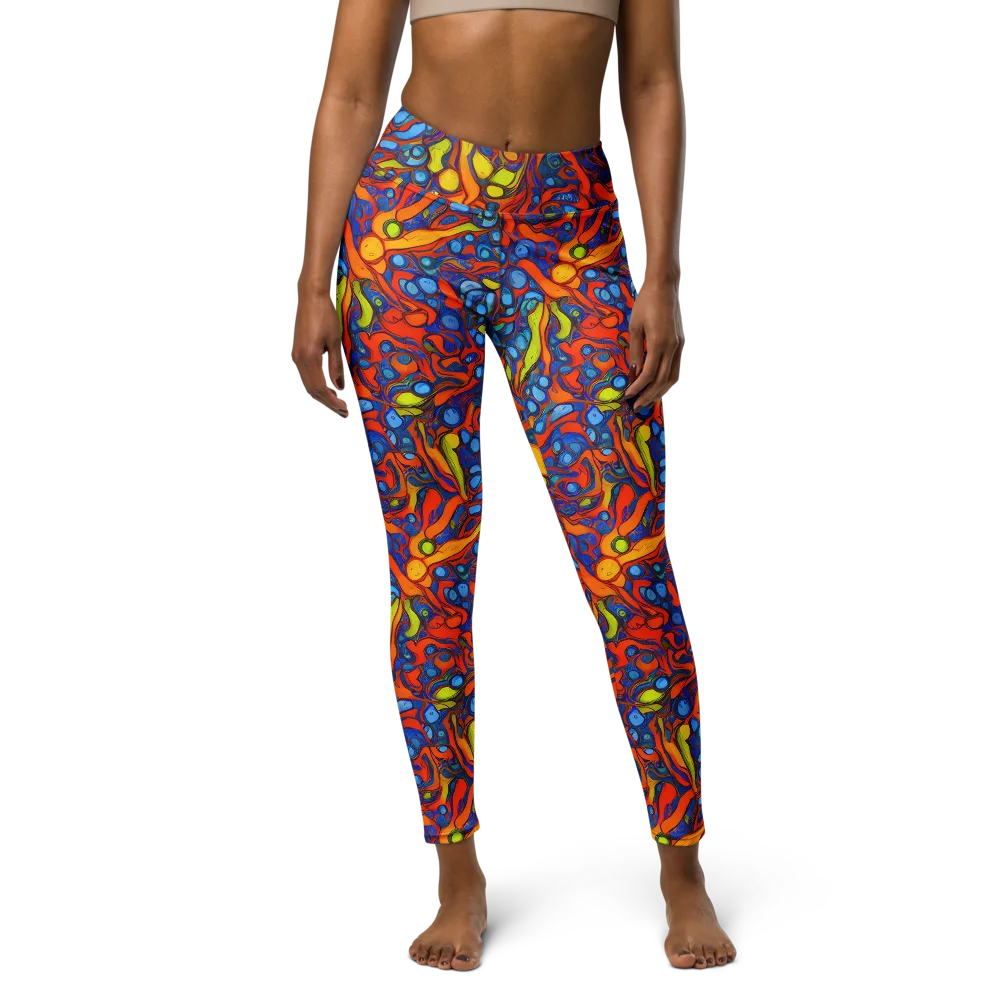 Lava Electric on Yoga Leggings — Front