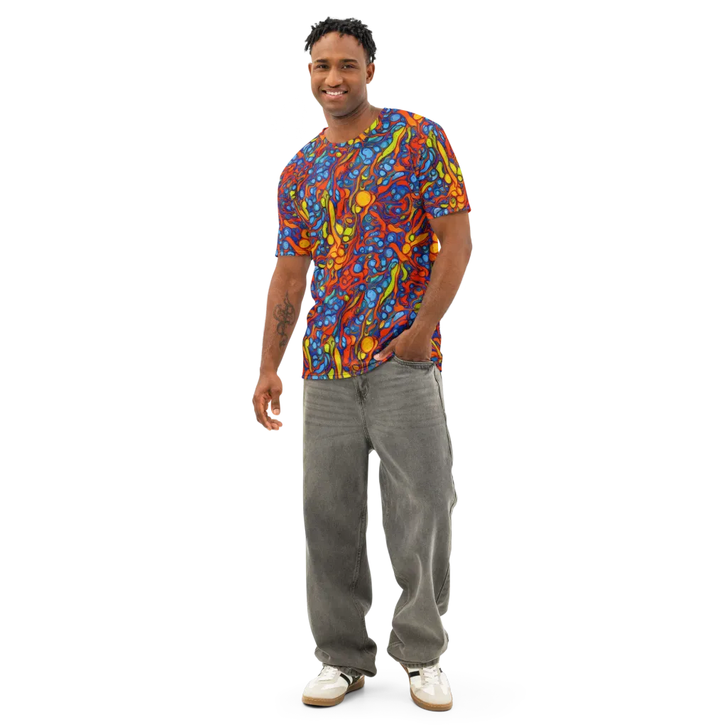 Lava Electric on Men's Cotton Crew Neck T-Shirt — Front