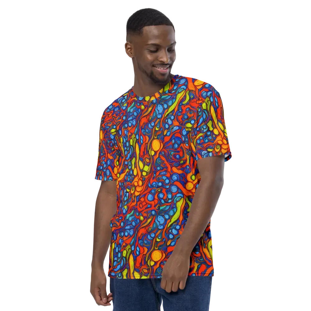 Lava Electric on Men's Crew Neck T-Shirt — Left