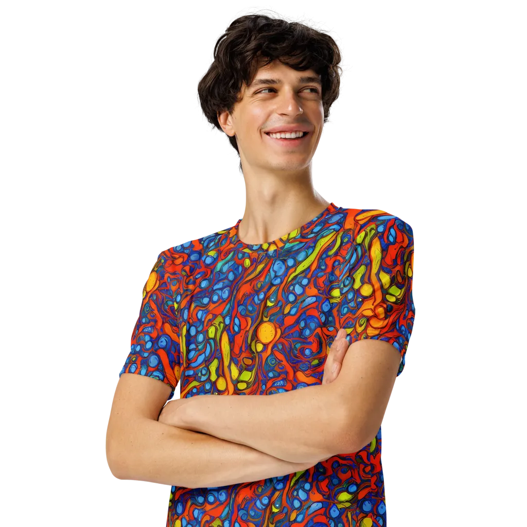 Lava Electric on Men's Crew Neck T-Shirt — Left Front