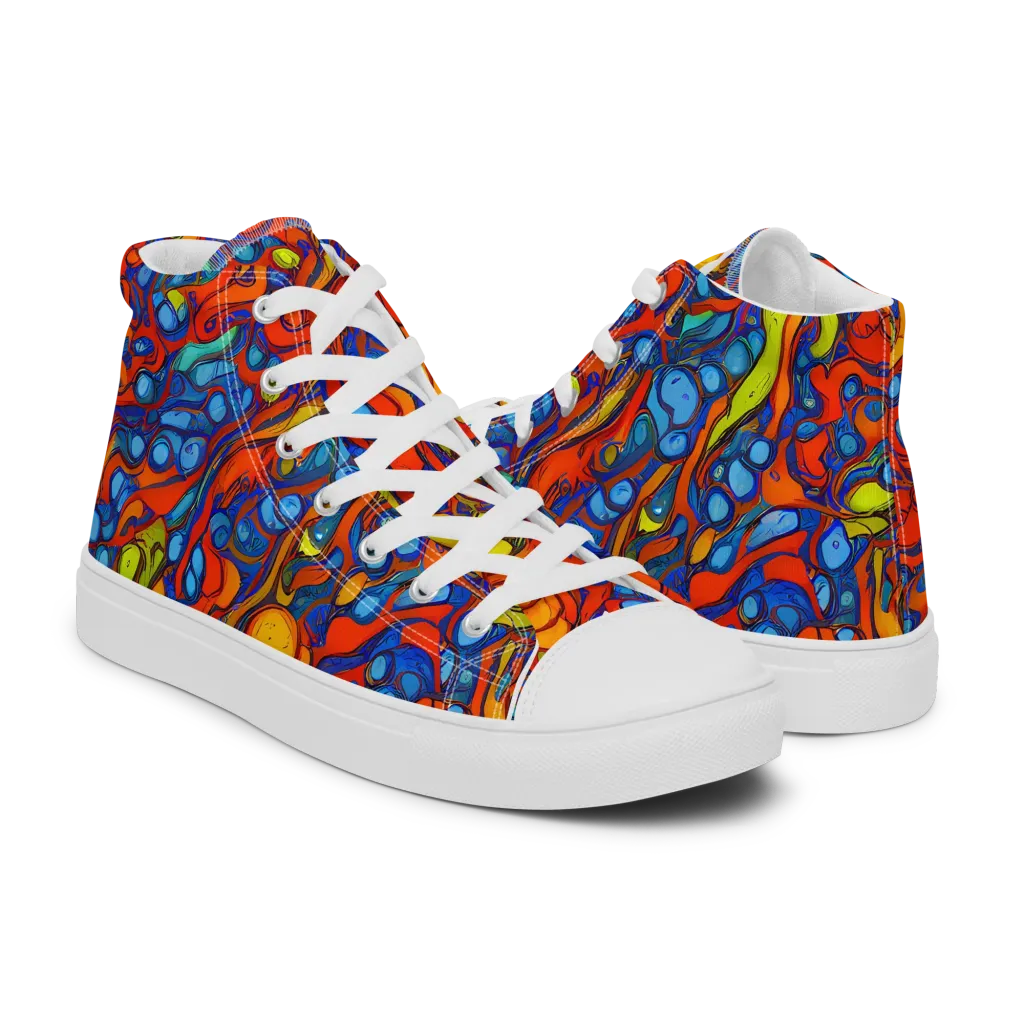 Lava Electric on Men's High Top Canvas Shoes — Right