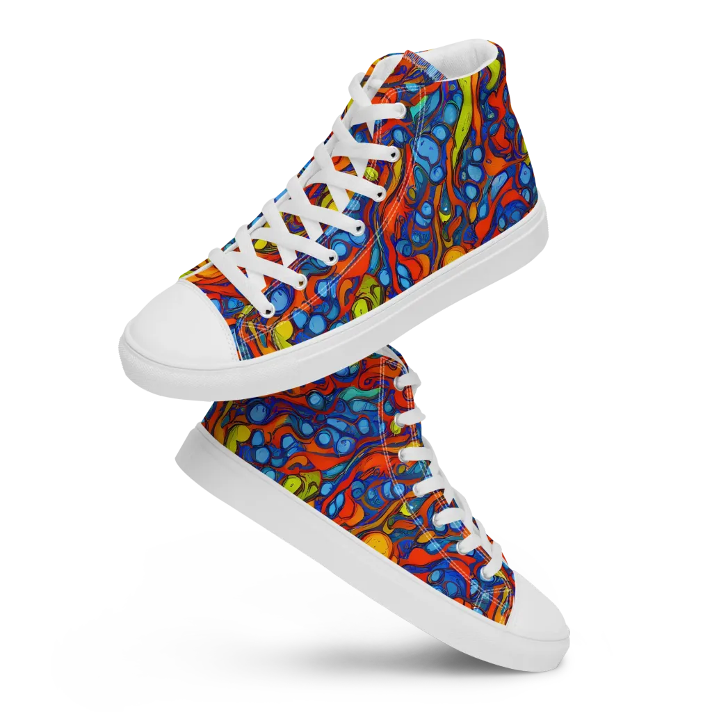 Lava Electric on Men's High Top Canvas Shoes — Front