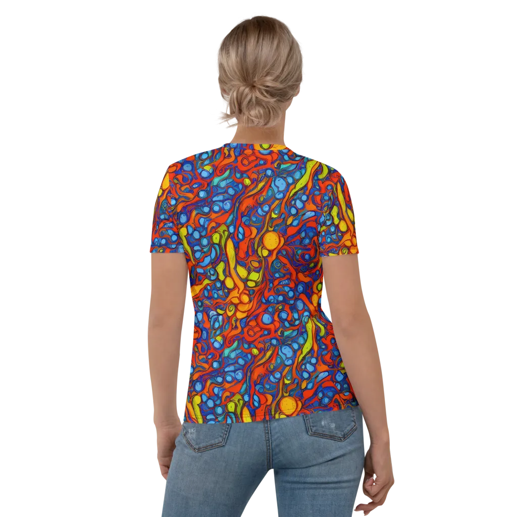 Lava Electric on Women's Crew Neck T-Shirt — Back