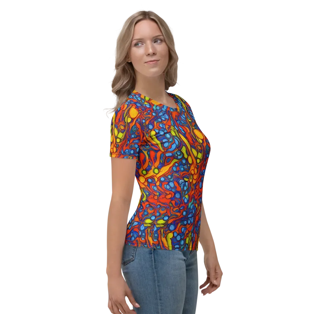 Lava Electric on Women's Crew Neck T-Shirt — Right