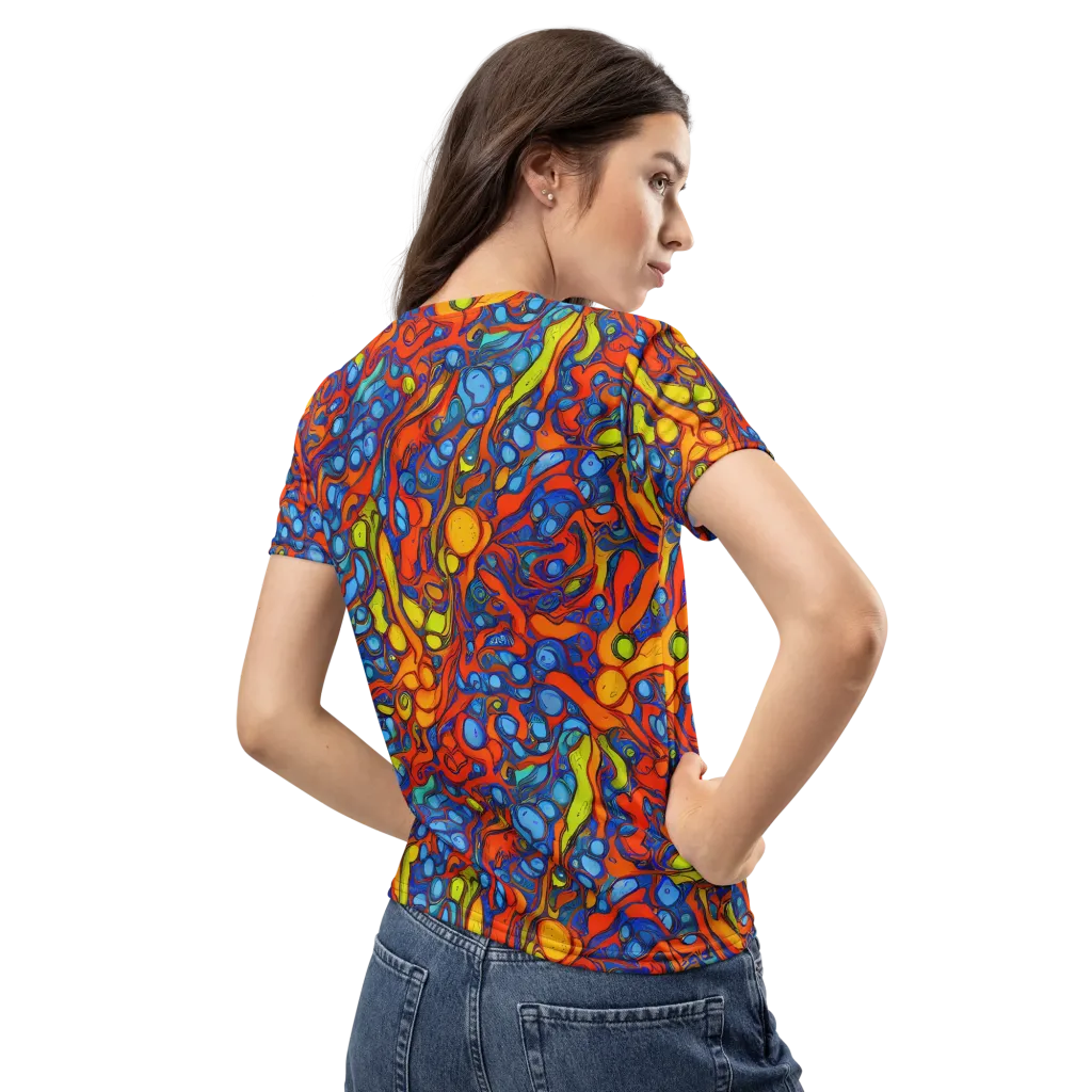 Lava Electric on Women's Crew Neck T-Shirt — Back
