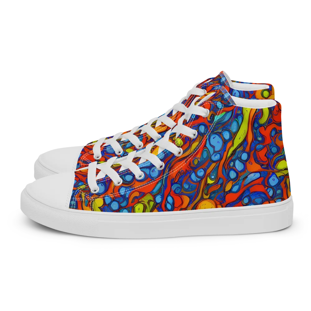 Lava Electric on Women's High Top Canvas Shoes — Left