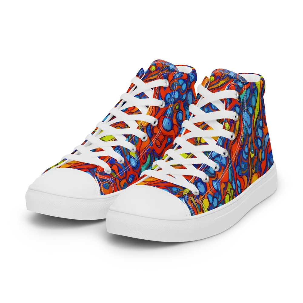 Lava Electric on Women's High Top Canvas Shoes — Left Front