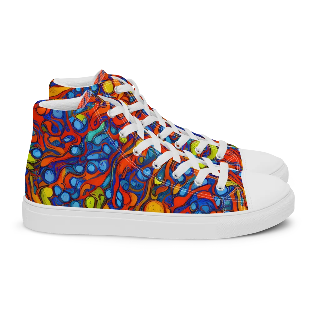 Lava Electric on Women's High Top Canvas Shoes — Right