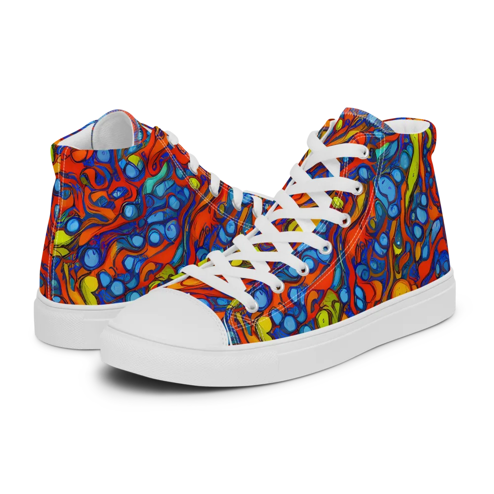 Lava Electric on Women's High Top Canvas Shoes — Left