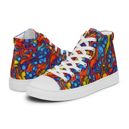 Lava Electric on a Women's High Top Canvas Shoes