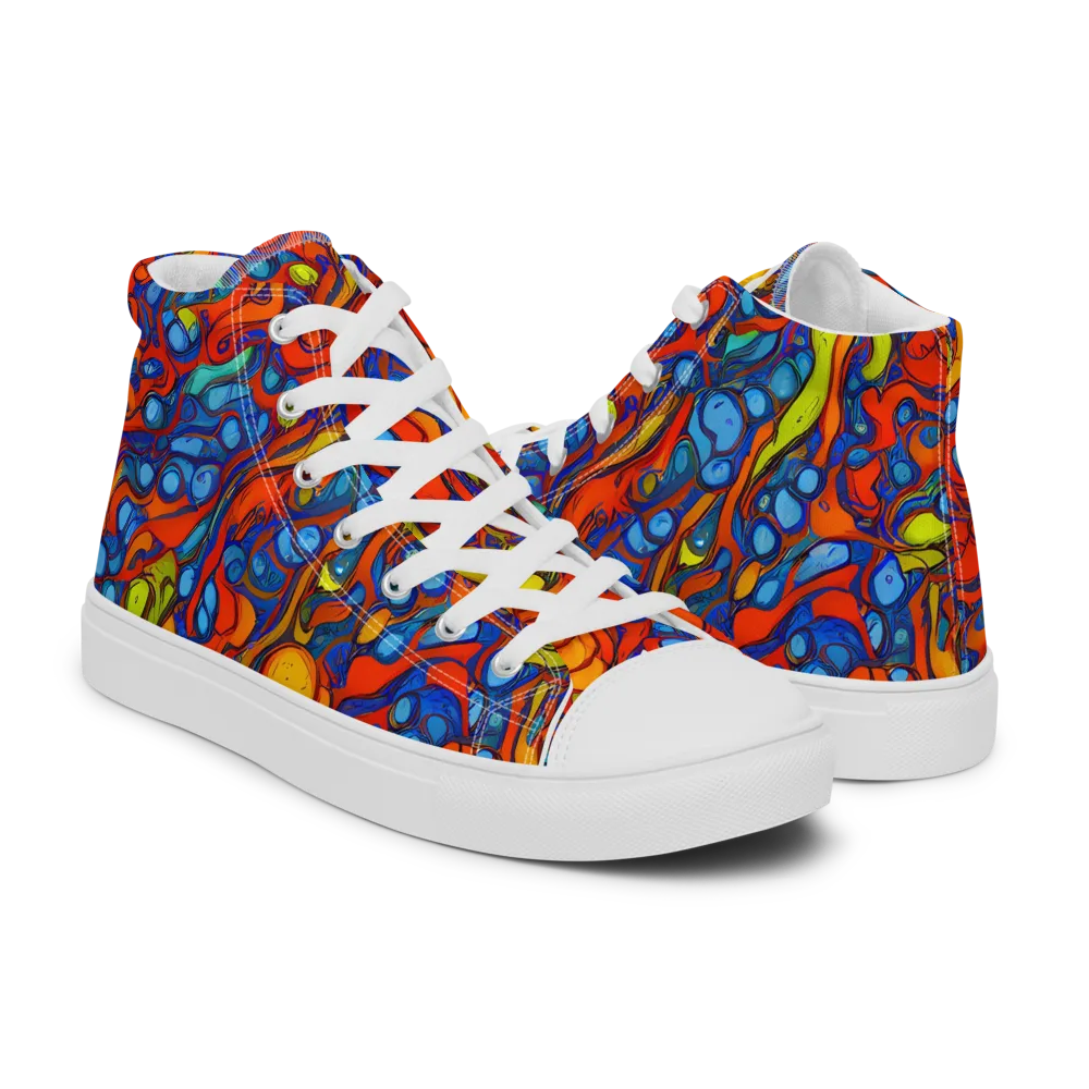 Lava Electric on Women's High Top Canvas Shoes — Right