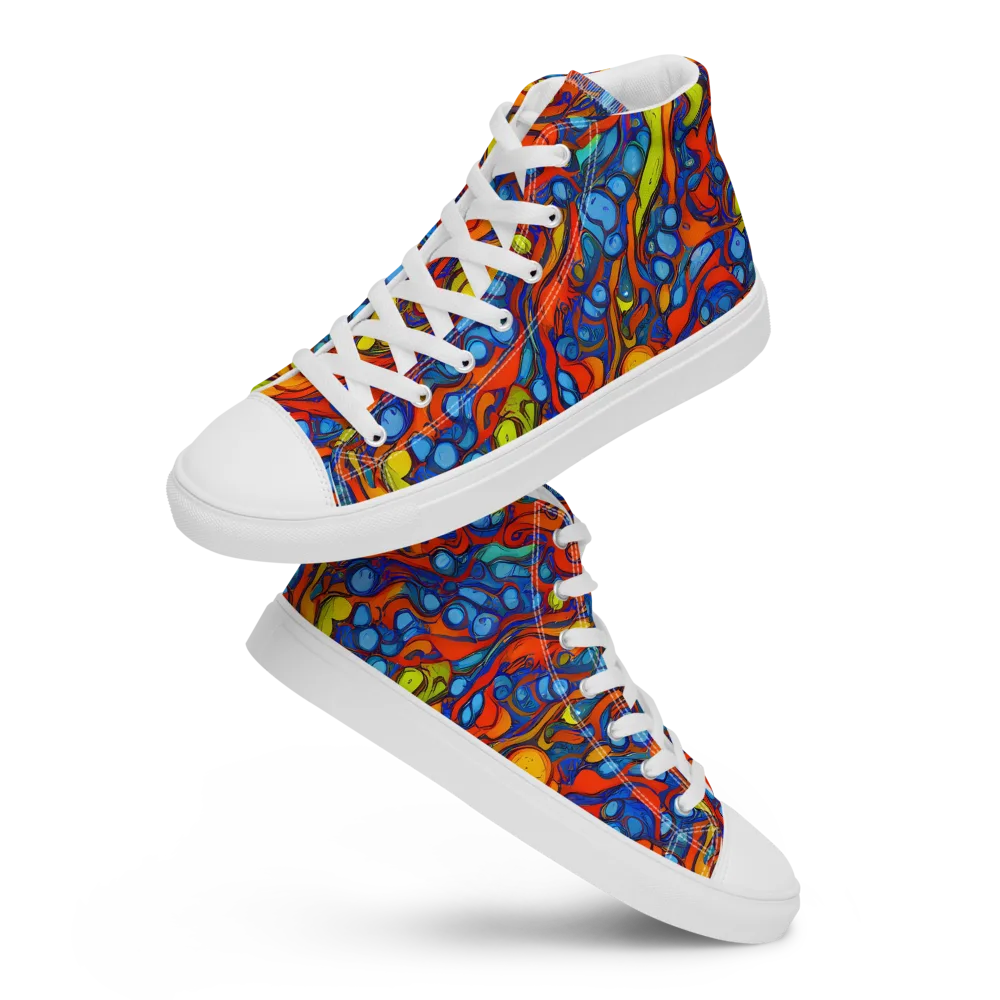 Lava Electric on Women's High Top Canvas Shoes — Front