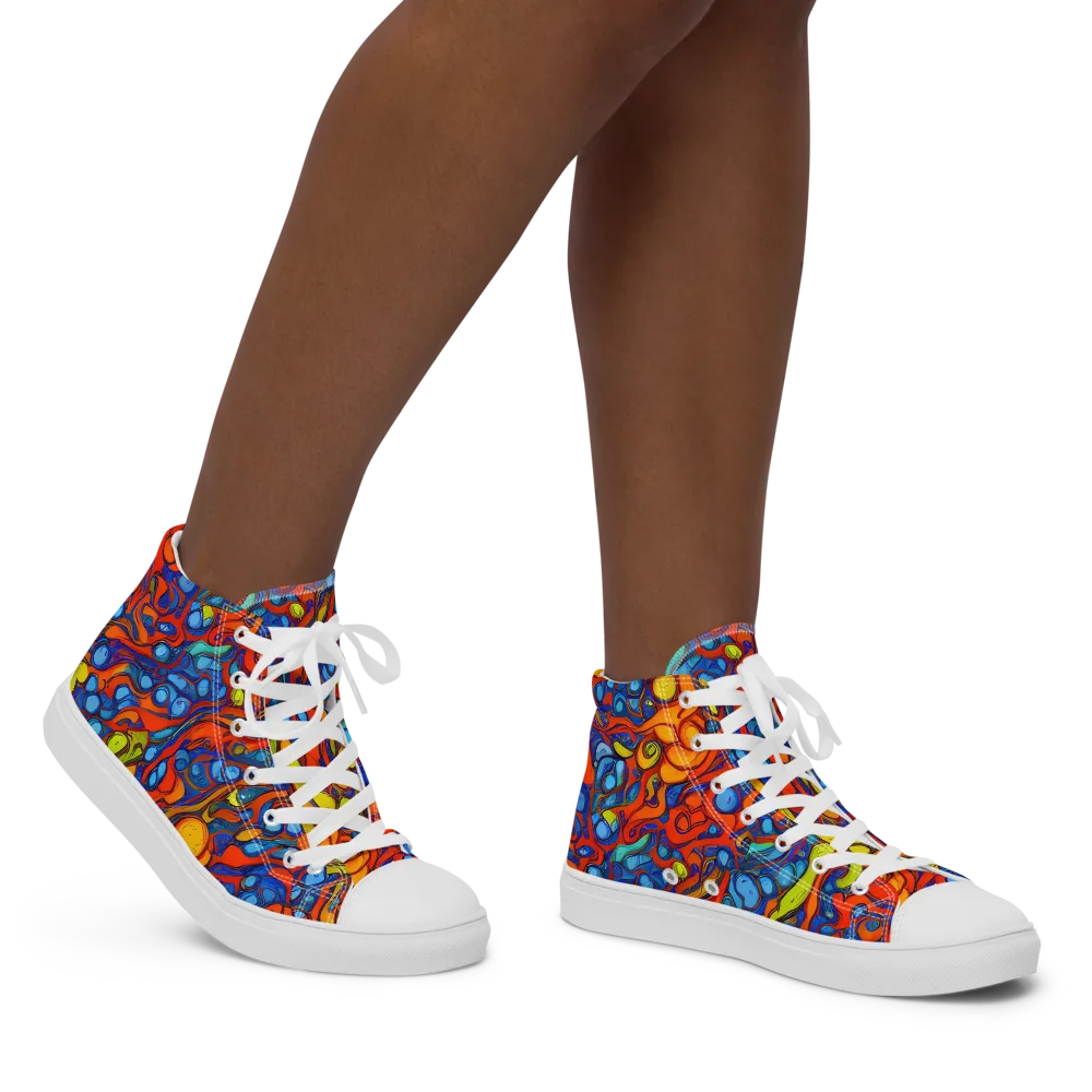 Lava Electric on Women's High Top Canvas Shoes — Right