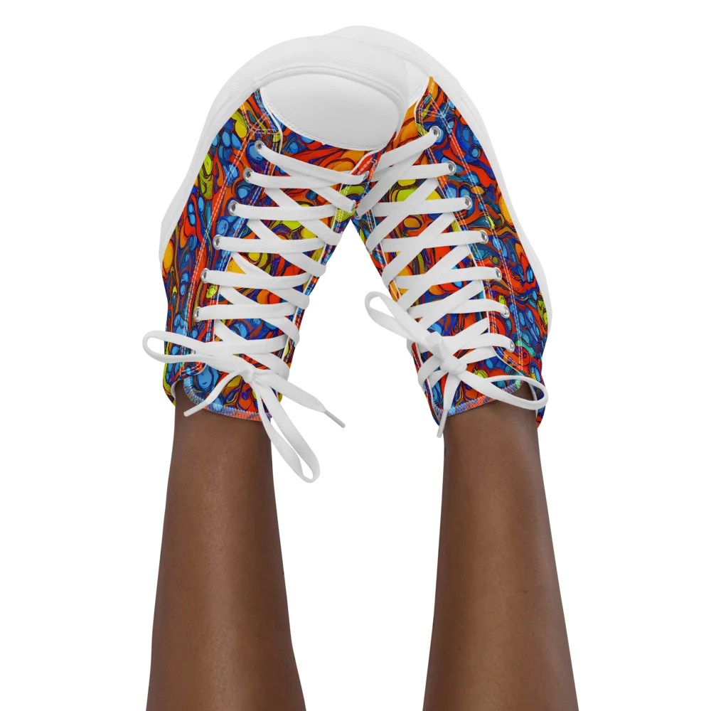 Lava Electric on Women's High Top Canvas Shoes — Front