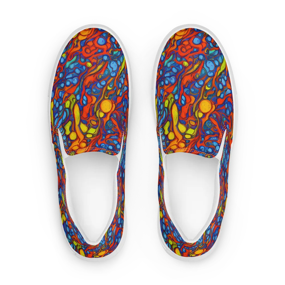 Lava Electric on Men's Slip-On Canvas Shoes — Front