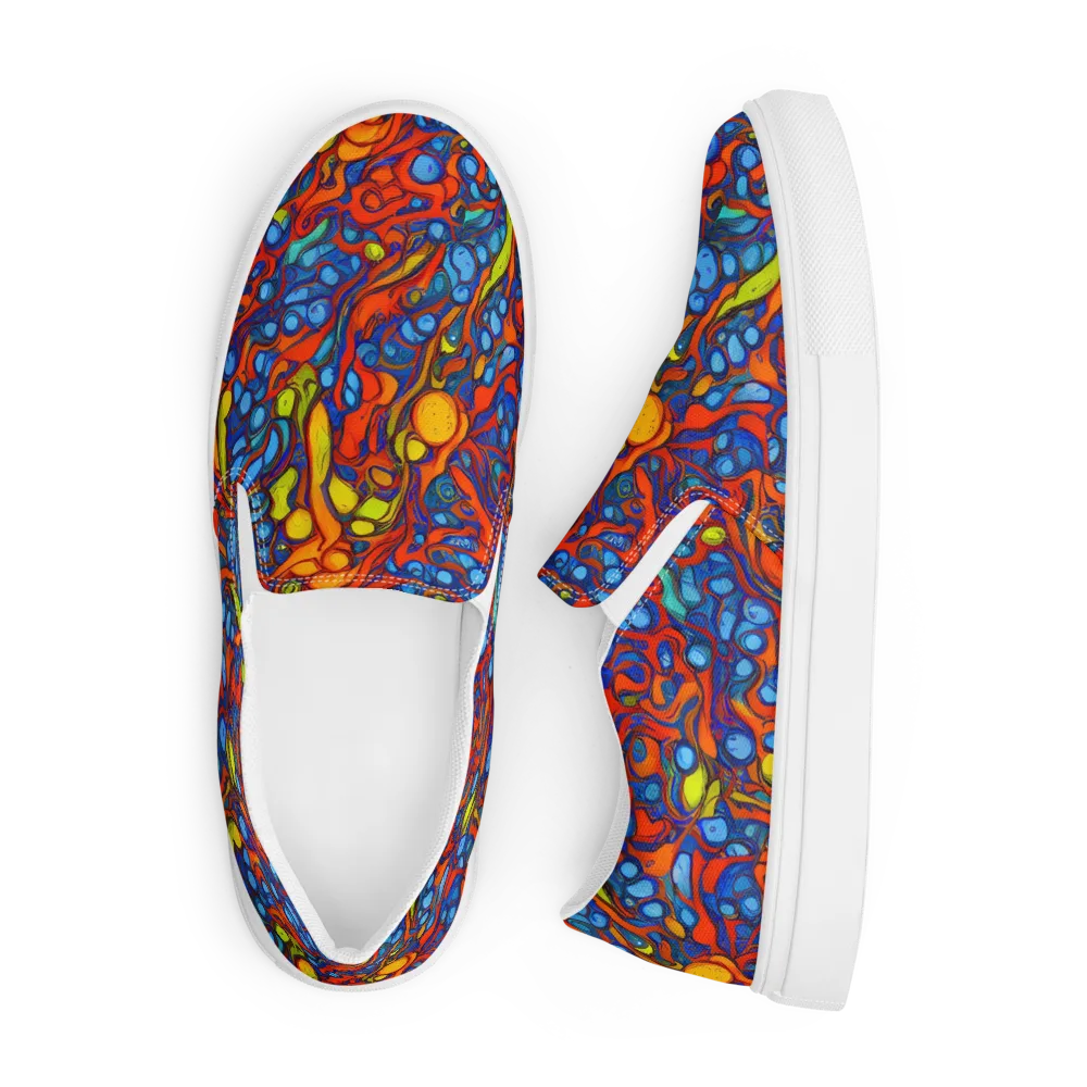 Lava Electric on Men's Slip-On Canvas Shoes — Front