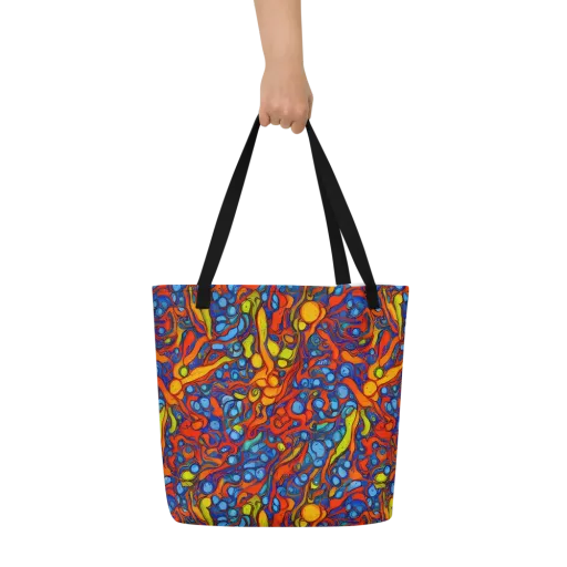 Lava Electric on a Large Tote Bag W/ Pocket