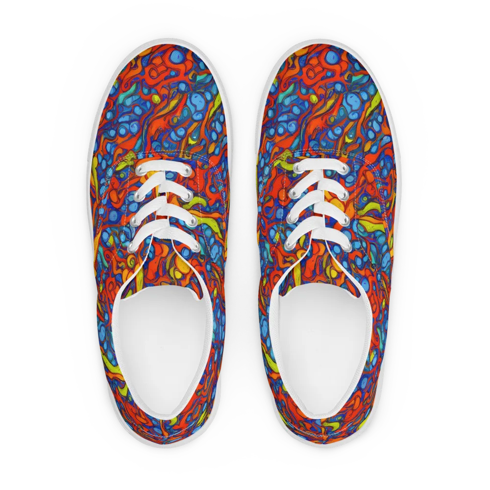 Lava Electric on Men's Lace-Up Canvas Shoes — Front