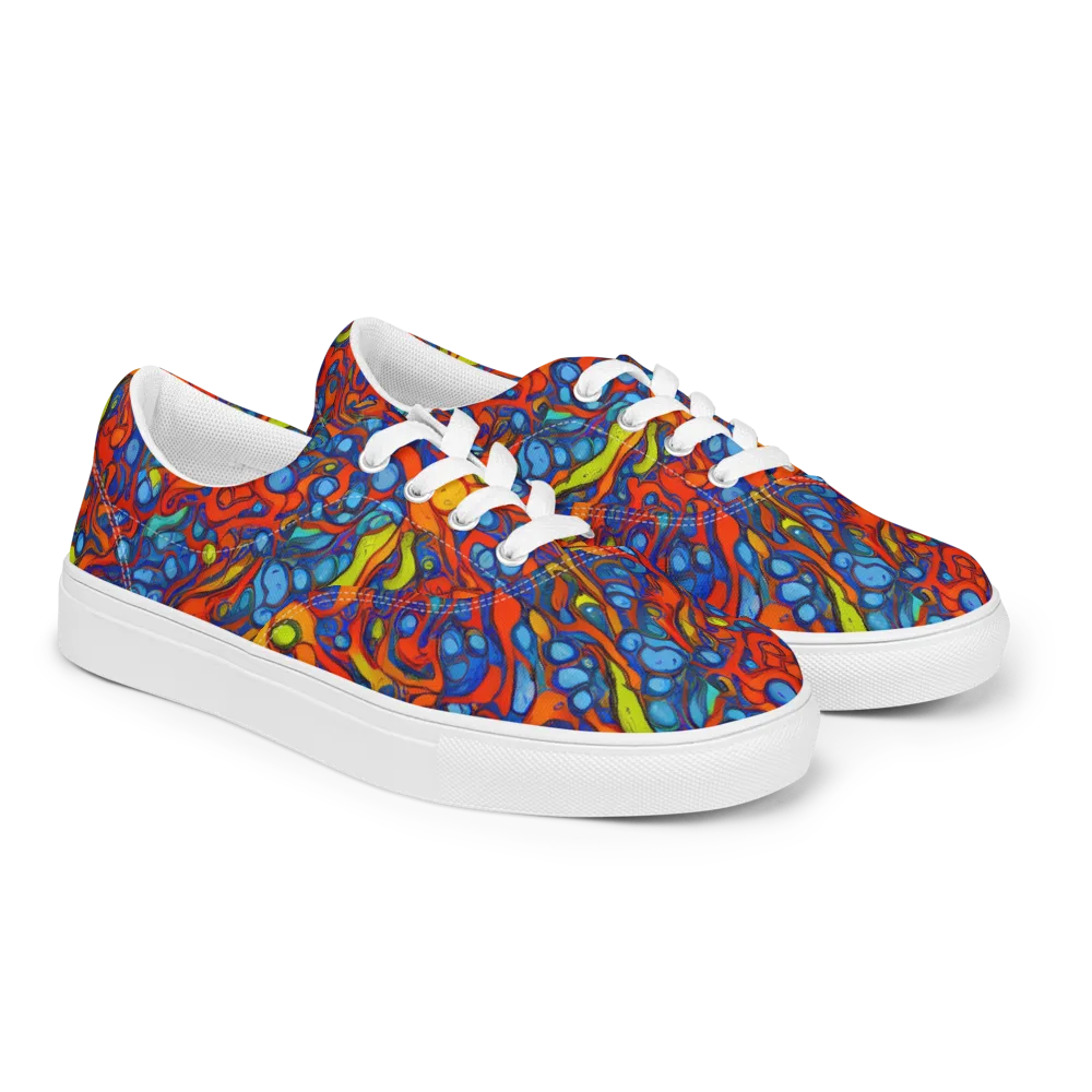 Lava Electric on Men's Lace-Up Canvas Shoes — Right Front