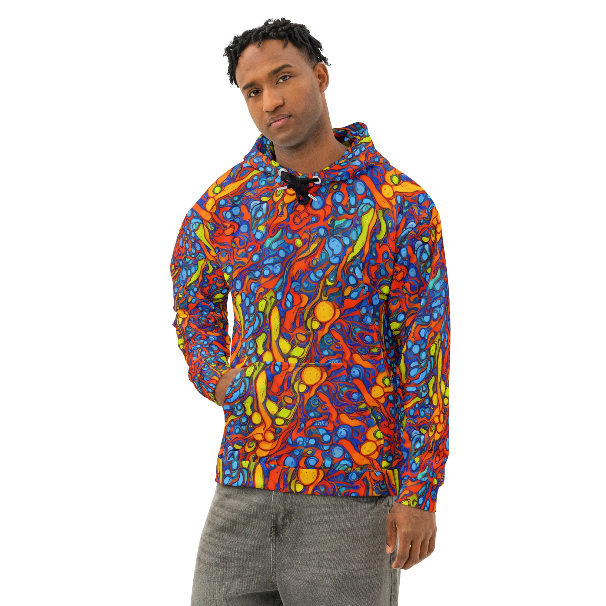 Lava Electric on Cotton Hoodie — Left Front