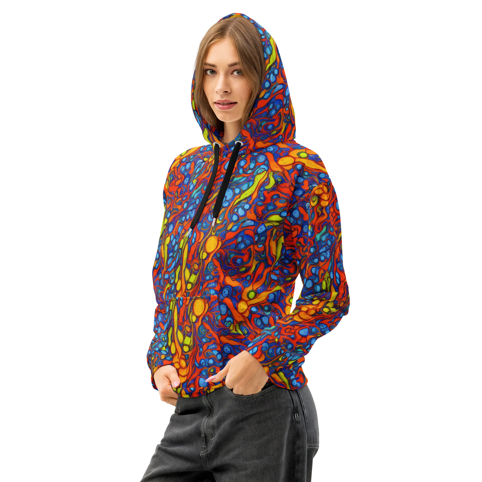 Lava Electric on Cotton Hoodie — Left Front