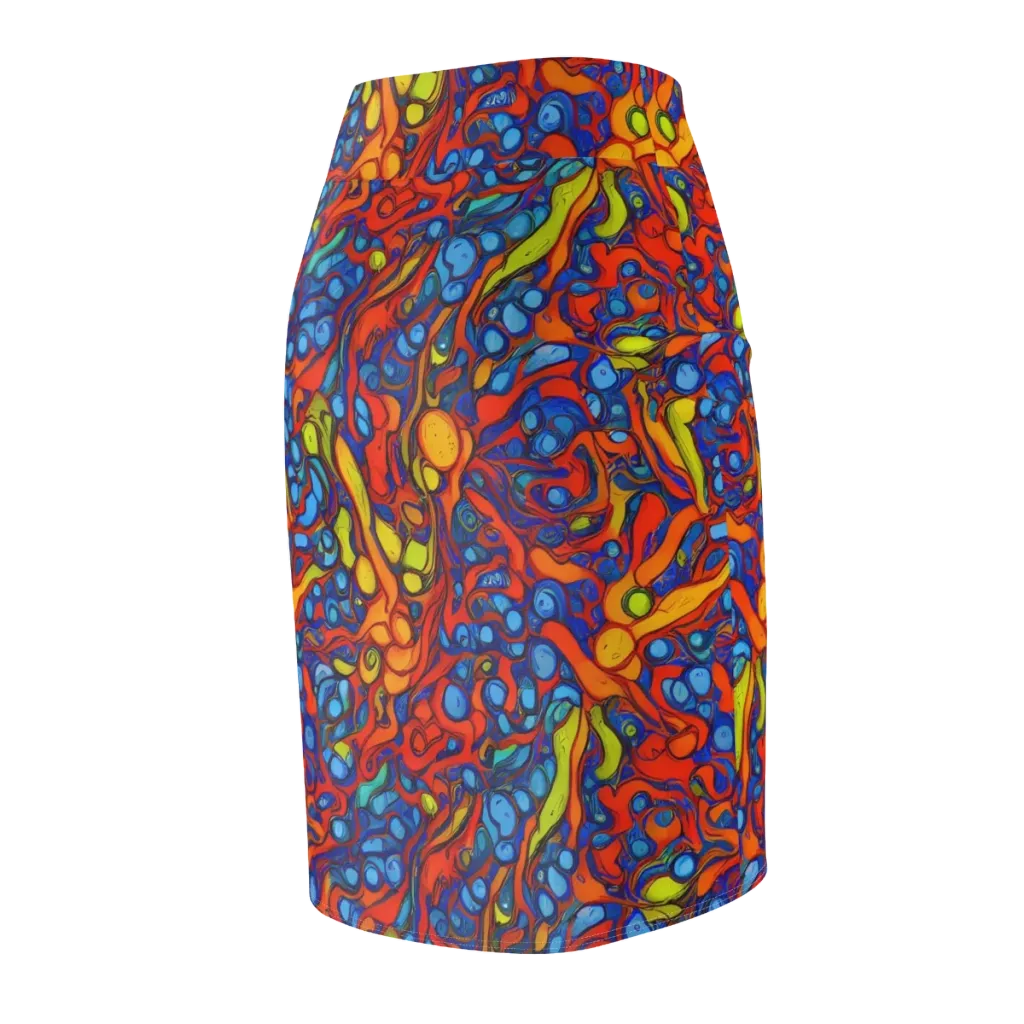 Lava Electric on Pencil Skirt — Back Side