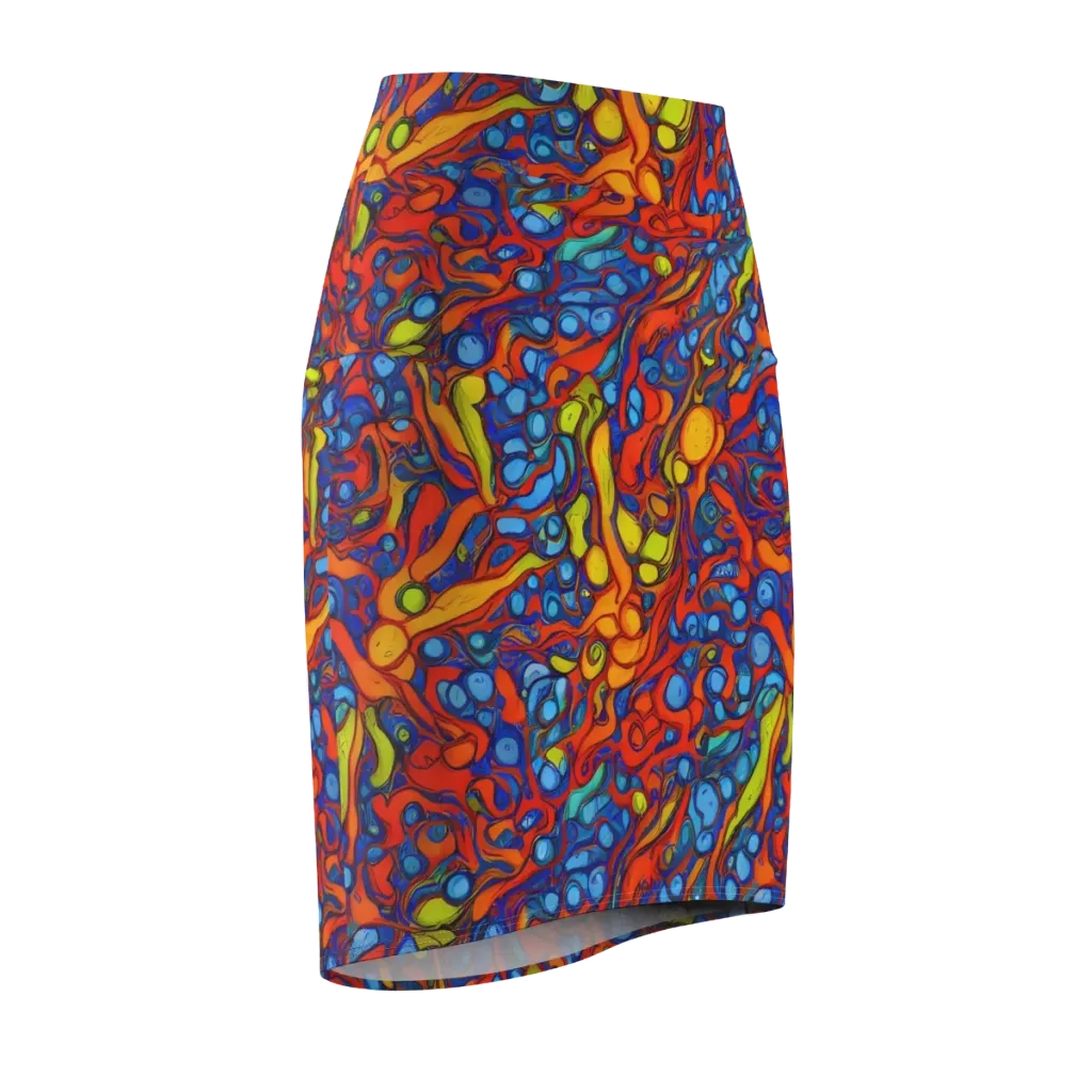 Lava Electric on Pencil Skirt — Front Side