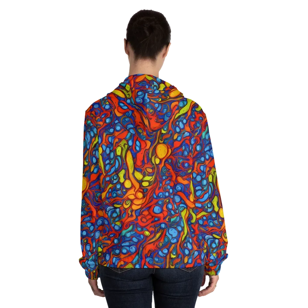 Lava Electric on Women's Full-Zip Hoodie — Back On Person