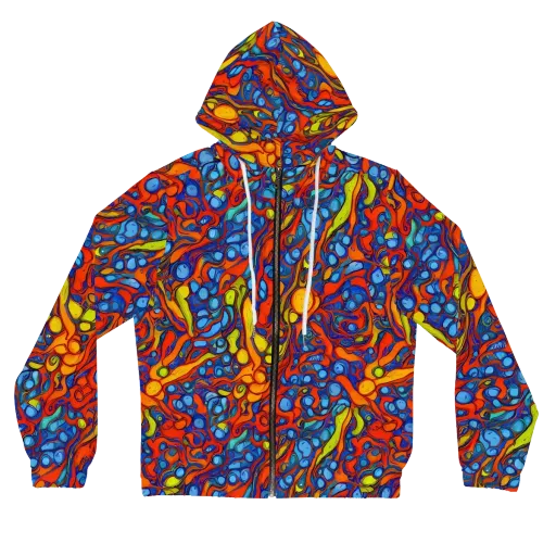 Lava Electric on a Women's Full-Zip Hoodie