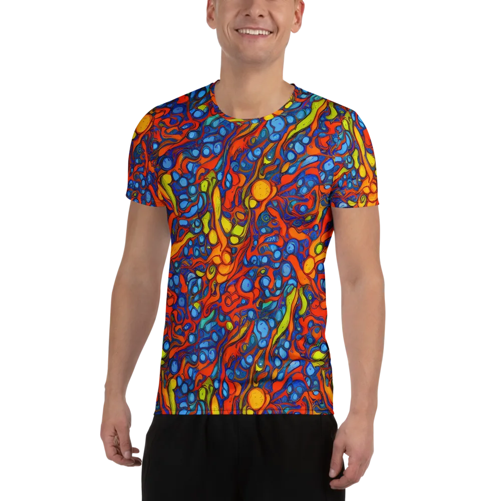 Lava Electric on Men's Athletic T-Shirt — Front