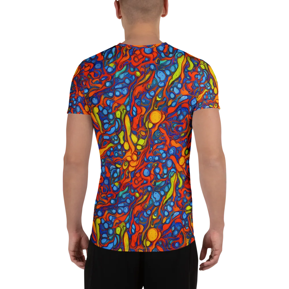 Lava Electric on Men's Athletic T-Shirt — Back