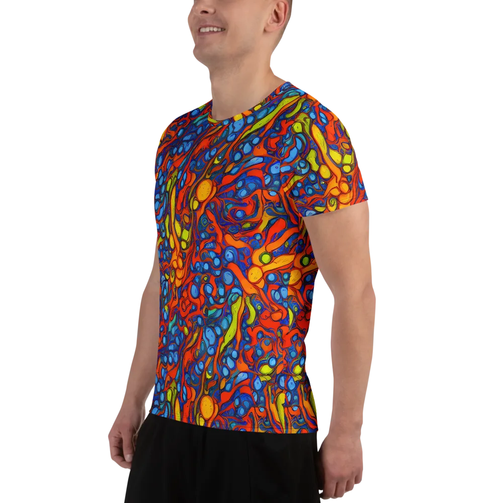 Lava Electric on Men's Athletic T-Shirt — Left